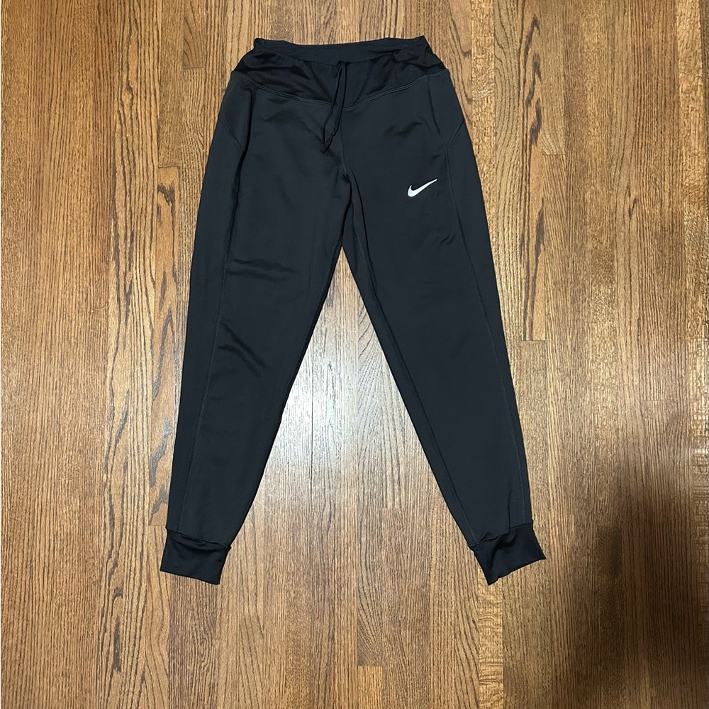 Women's Nike Black Dri Fit Joggers with White Swoosh